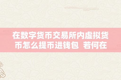 在数字货币交易所内虚拟货币怎么提币进钱包  若何在数字货币交易所内提取虚拟货币并存入钱包