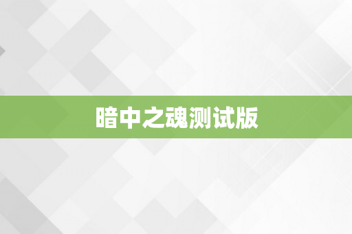 暗中之魂测试版