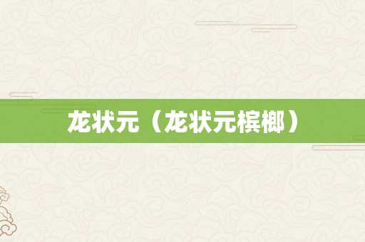 龙状元（龙状元槟榔）