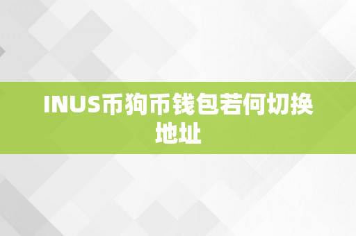 INUS币狗币钱包若何切换地址