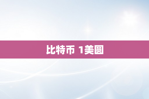 比特币 1美圆