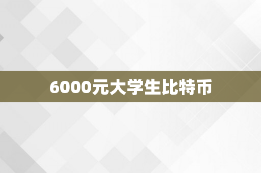 6000元大学生比特币